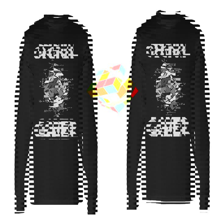 Cubo Rubik Cube Magic Cube Retro Rubiintage Nerd Sin Mangas Camiseta de manga larga
