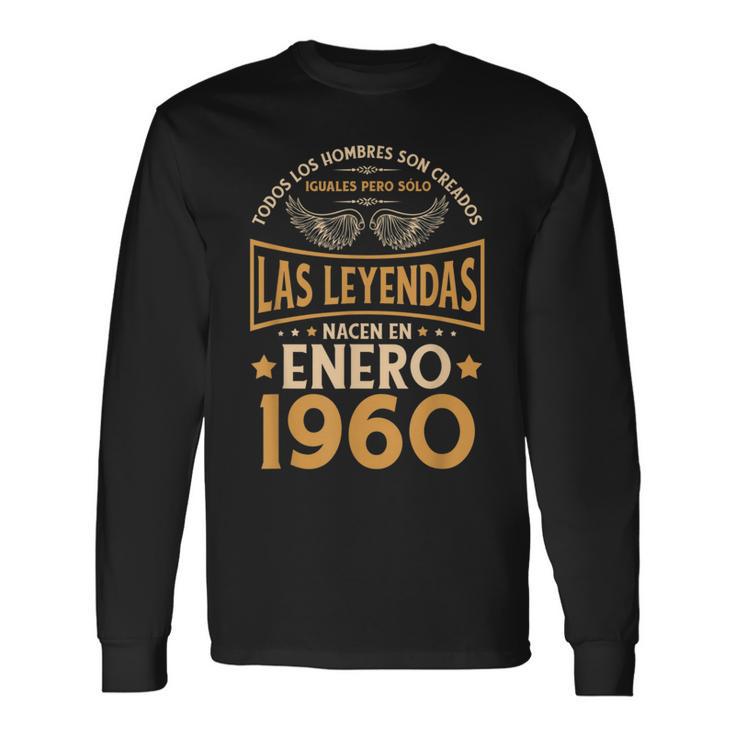 Cumpleaños Hombre Regalos Las Leyendas Enero 1960 Camiseta de manga larga