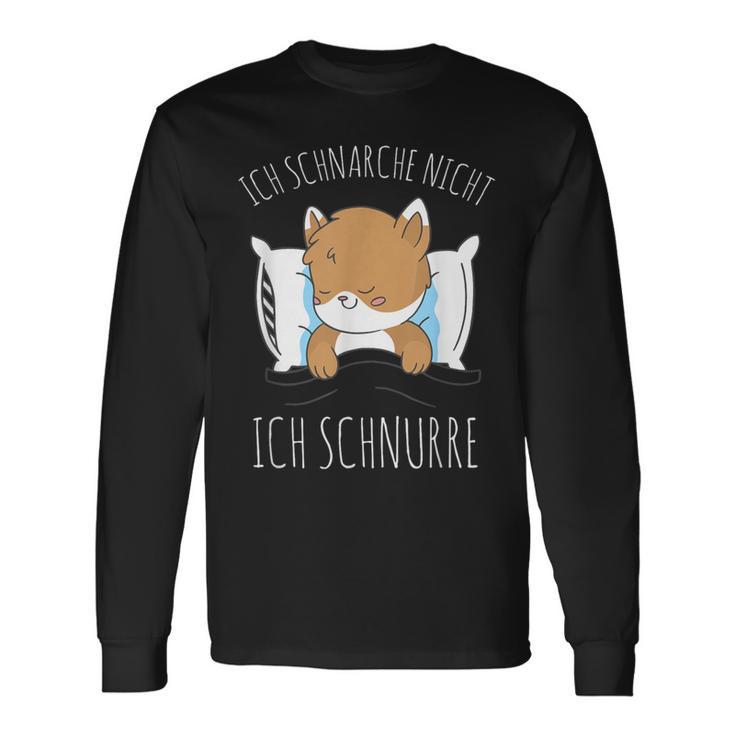 Cute Cat Pyjamas Ich Schnarche Nicht Ich Schnurre Langarmshirts Geschenkideen