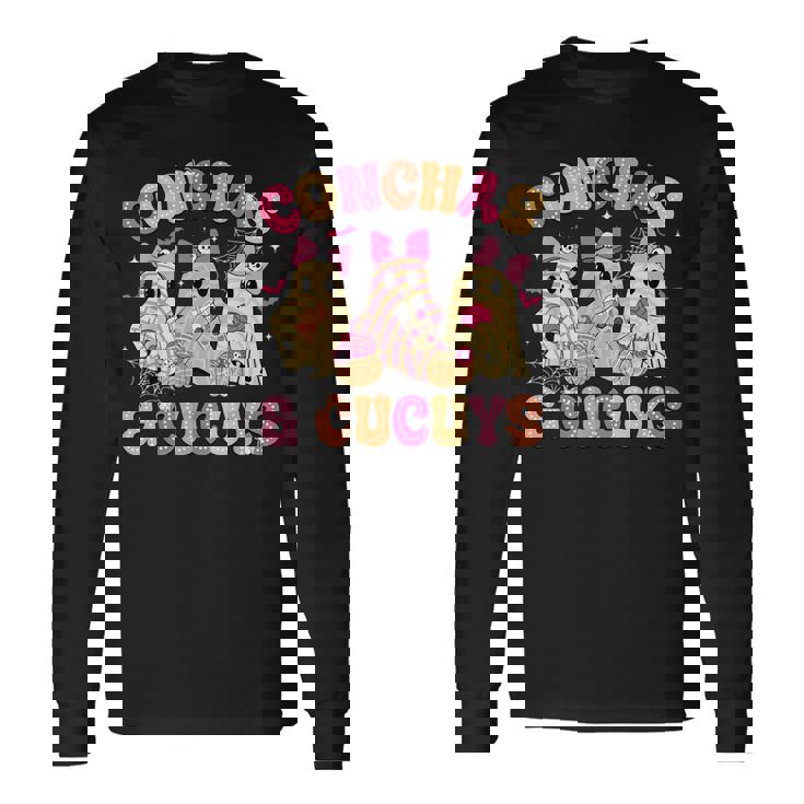 Cute Conchas And Cucuys Ghost Mexican Halloween Ghost Long Sleeve T-Shirt