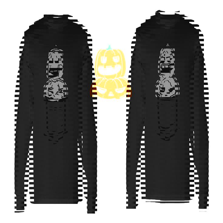 Cute Scary Pumpkins In Your Pocket Halloween Costume Long Sleeve T-Shirt