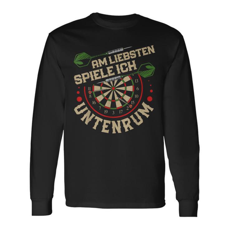 Dart Player Am Liebsten Spiele Ich Untertenrum Langarmshirts Geschenkideen