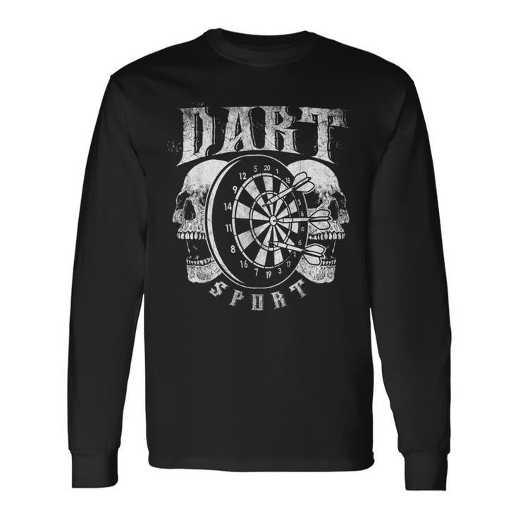 Dart Sport Skull Dartboard Player Dart Langarmshirts Geschenkideen