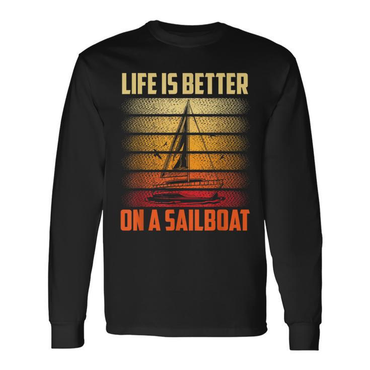 Das Leben Ist Besser Auf Einem Sailboat Langarmshirts Geschenkideen