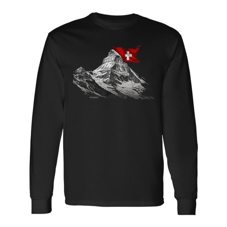 Das Matterhorn In Zermatt Switzerland Alps Mountain Langarmshirts Geschenkideen