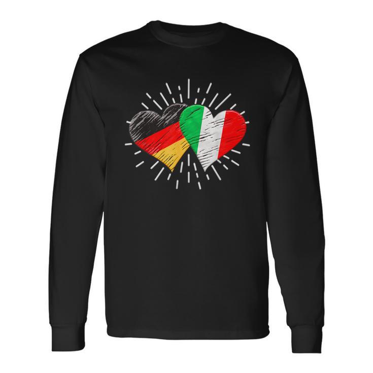 Deutschland Italien Freundschaft Herz German Italian Langarmshirts Geschenkideen