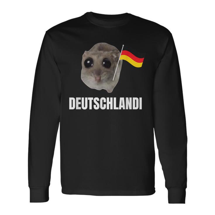 Deutschlandi Sad Hamster Meme Langarmshirts Geschenkideen