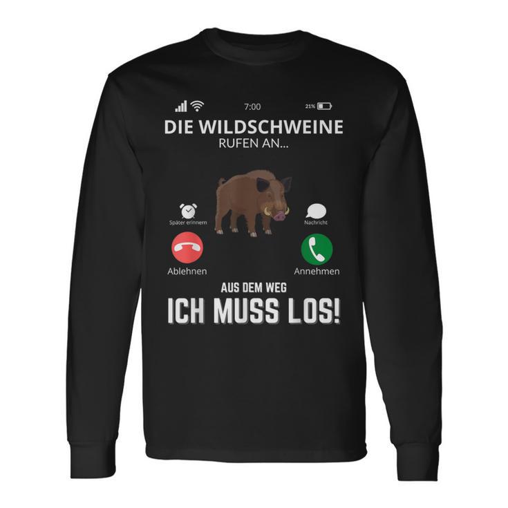 Die Wildschweine Jagd Wildboar Deer Outfit For Hunter Langarmshirts Geschenkideen