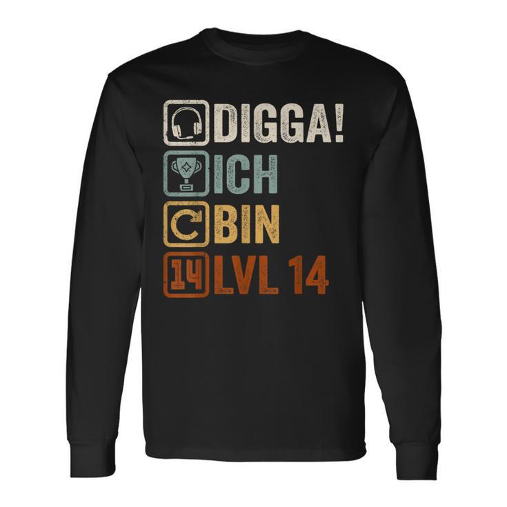 Digga Ich Bin 14 Jahre 14Th Birthday Boy Gamer Langarmshirts Geschenkideen