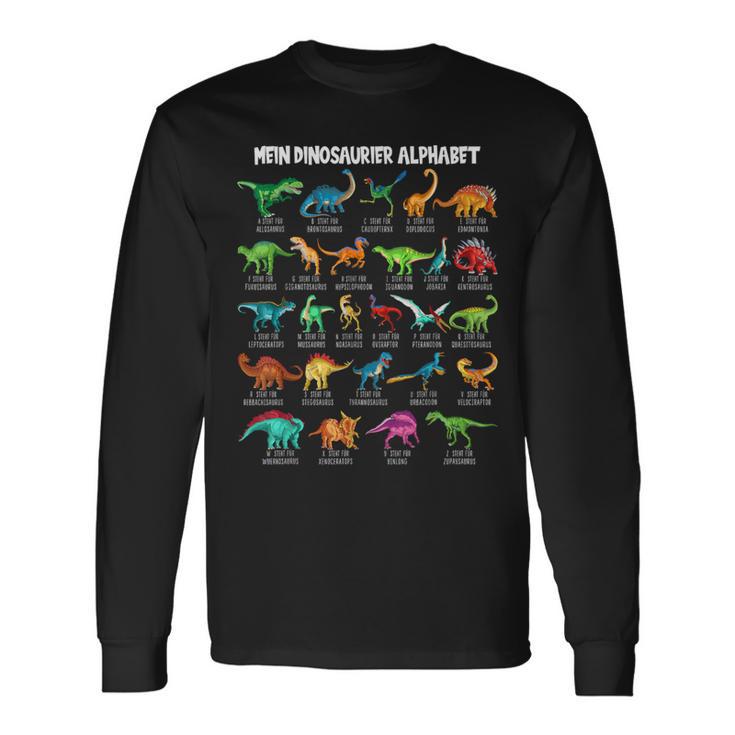 Dinosaur Types Alphabet A-Z Dino Abc T-Rex Dinosaur Langarmshirts Geschenkideen