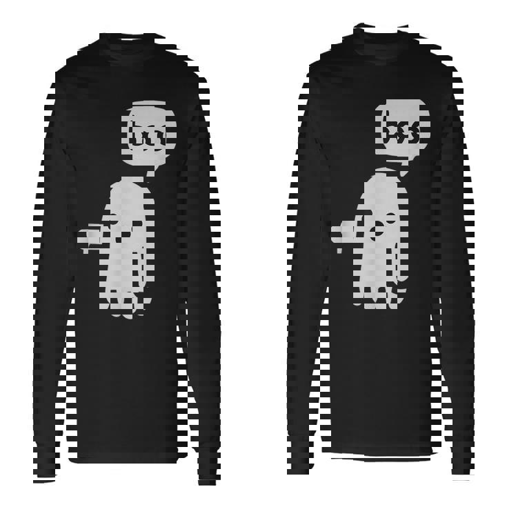 Disapprovazione Fantasma Boo Ghost Maglietta a maniche lunghe