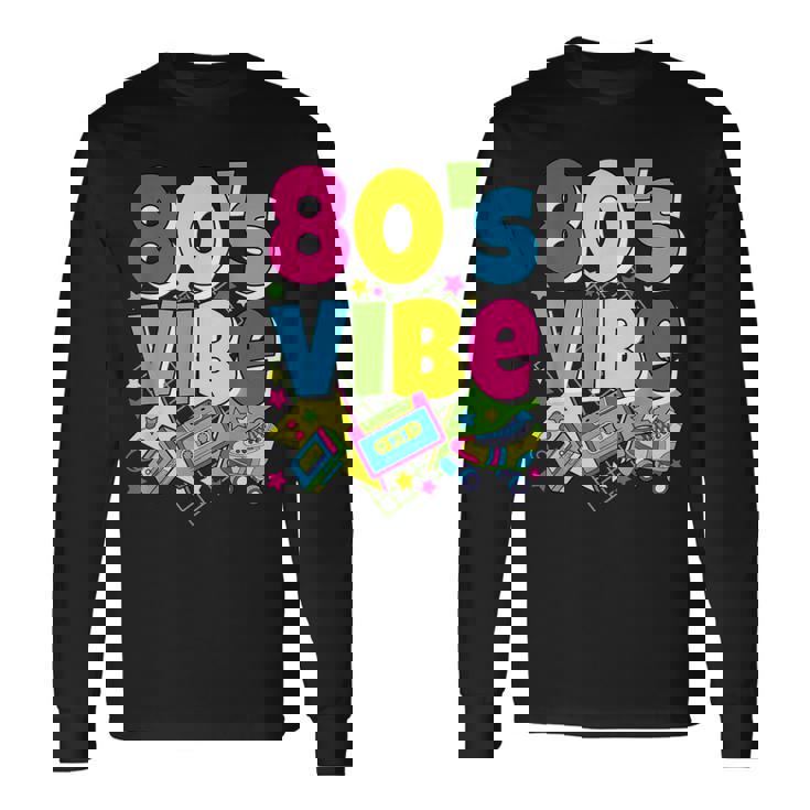 Disfraz Divertido De Fiesta De Los 80 Retro Para Amantes De Los 80 Camiseta de manga larga
