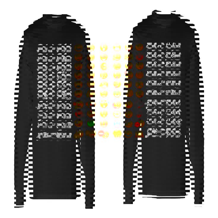 Divertidos Emoticonos Felices Con Caras De Sonrisas Del Teclado Camiseta de manga larga