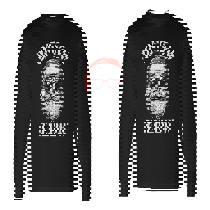 Don't Stop Believing Santa Claus Christmas Boys Long Sleeve T-Shirt