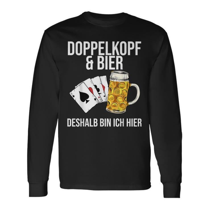 Doppelkopf Und Bier Da Bin Ich Hier Langarmshirts Geschenkideen