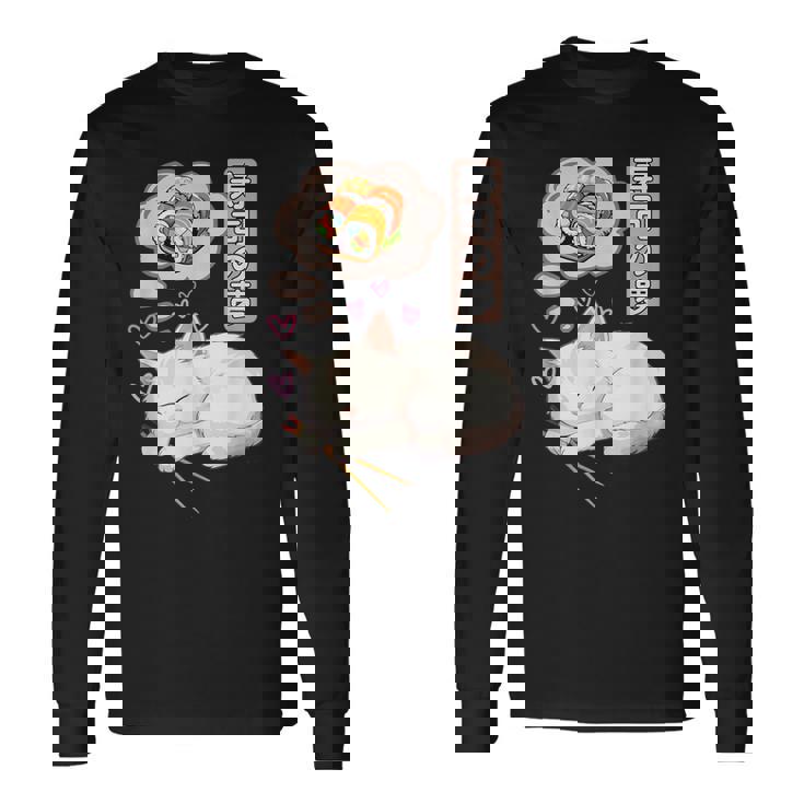 Dream Of Sushi Giapponese Kawaii Anime Kitty Cat Lover Neko Maglietta a maniche lunghe