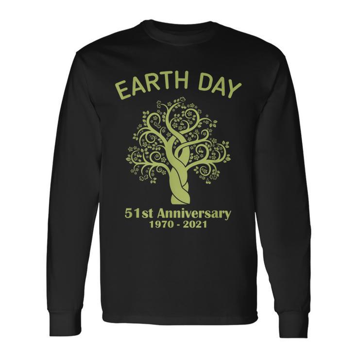 Earth Day 51St Anniversary 2021 Tree Green Life Earthday Long Sleeve T-Shirt