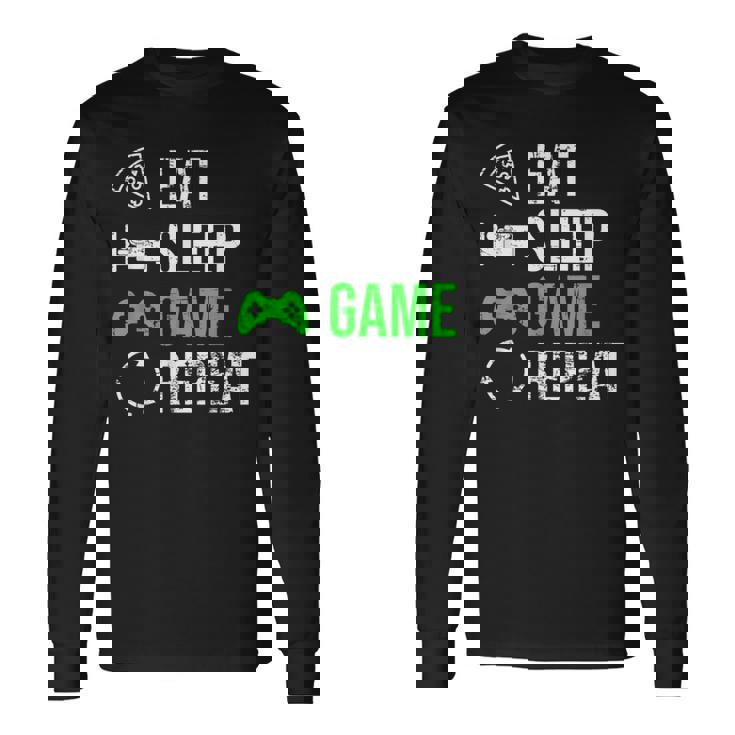 Eat Sleep Game Repeat Gamerideogiochi Regalo Gaming Maglietta a maniche lunghe