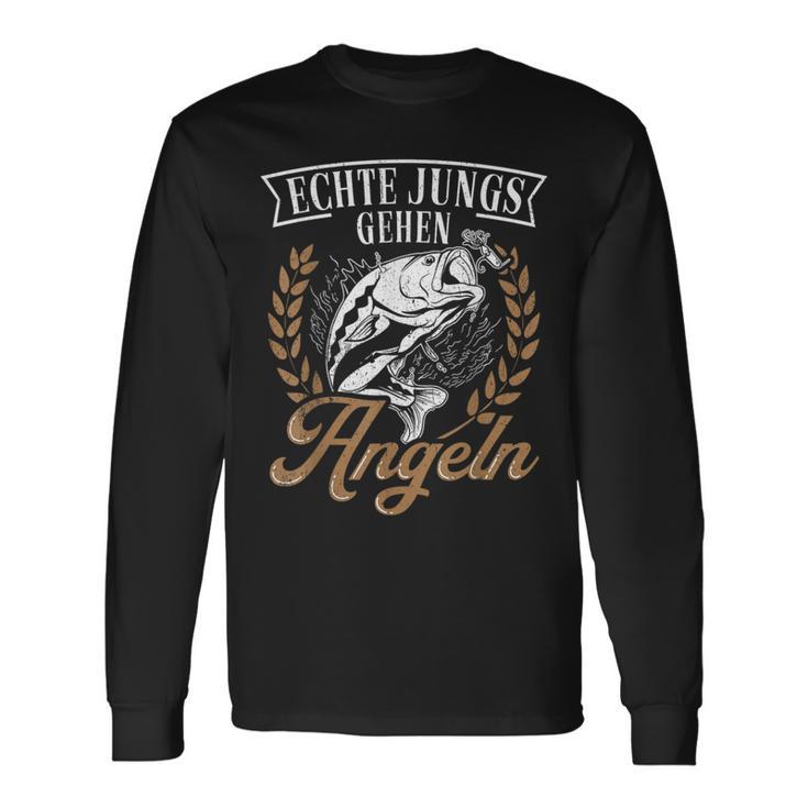 Echte Jungs Gehen Angeln Angler Fischer Real Boys Langarmshirts Geschenkideen