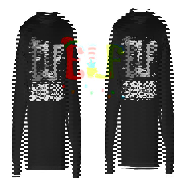Elf Squad Christmas Family Matching Pajamas Xmas Elf Pajama Long Sleeve T-Shirt
