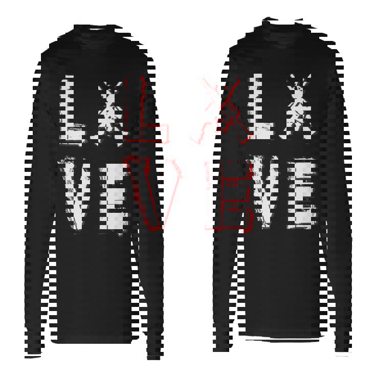 Me Encantan Las Armas Ar15 M16 M4 Los Rifles Negros Importan Arma De Fuego Cruzada Camiseta de manga larga