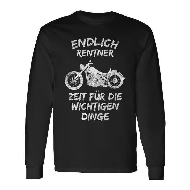 Endlich Rentner Motorcycle Langarmshirts Geschenkideen