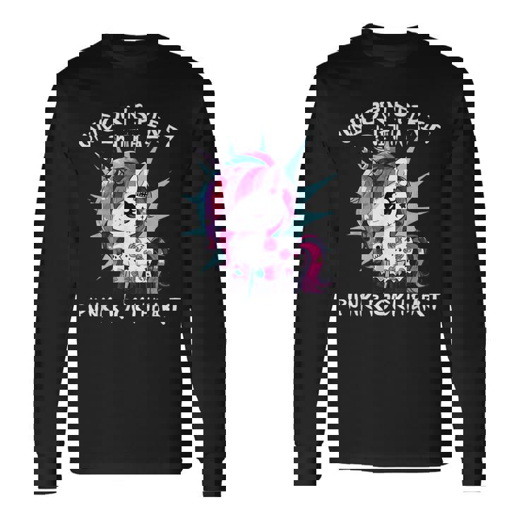 Espíritu De Unicornio Con Un Corazón Punk Rock Unicornio Punk Mágico Camiseta de manga larga