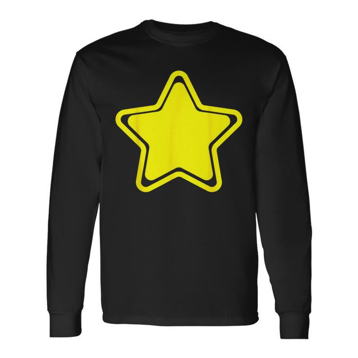 Estrella Amarilla Grande Con Borde Estrella Amarilla Camiseta de manga larga