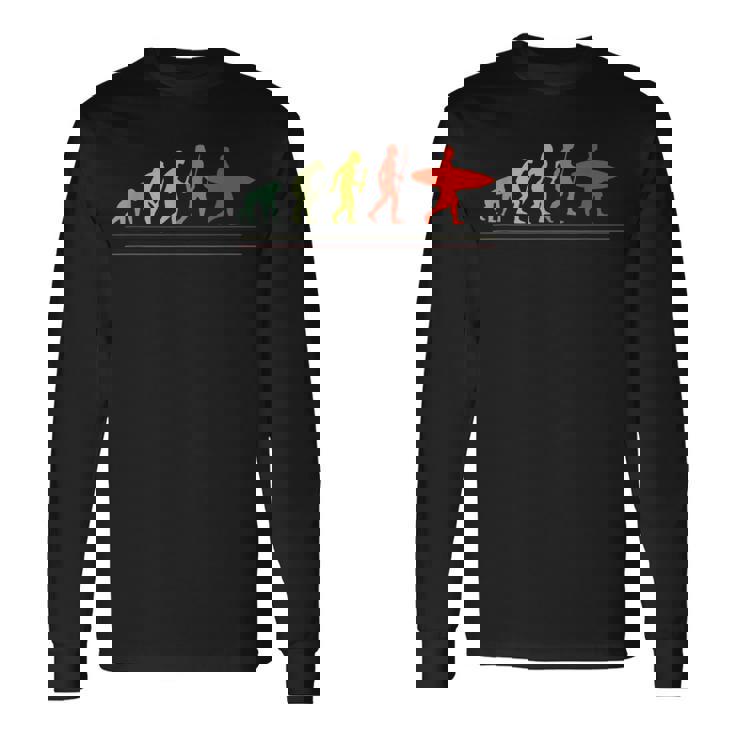 Évolution Du Surf Rétro De La Planche De Surf T-shirt à manches longues