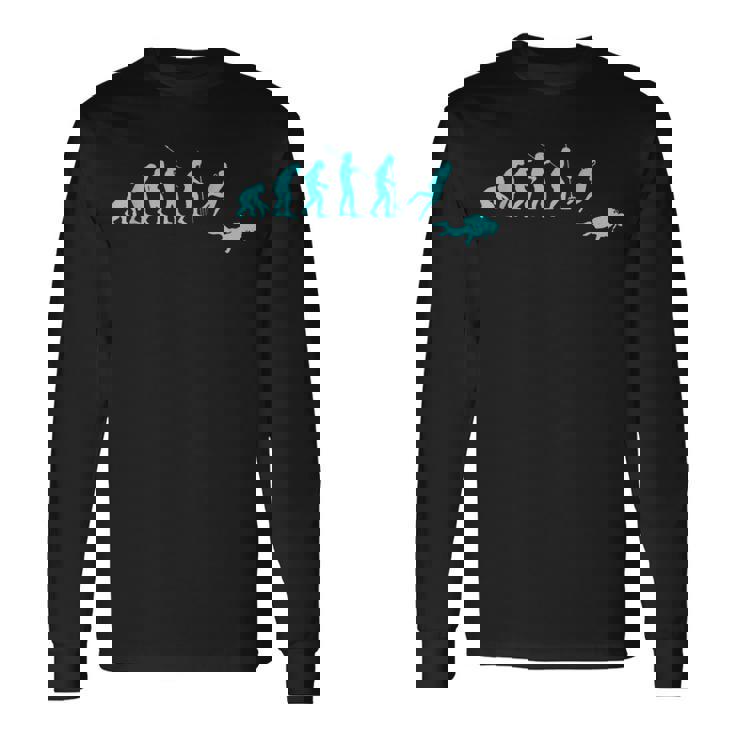 Evolution Scuba Diving Ocean Sea Diving Lover Scuba Diving Maglietta a maniche lunghe