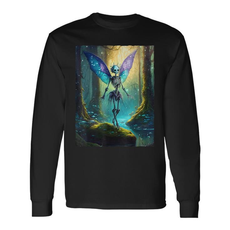 Fee Skelett Dark Fairycore Fairy Grunge Langarmshirts Geschenkideen