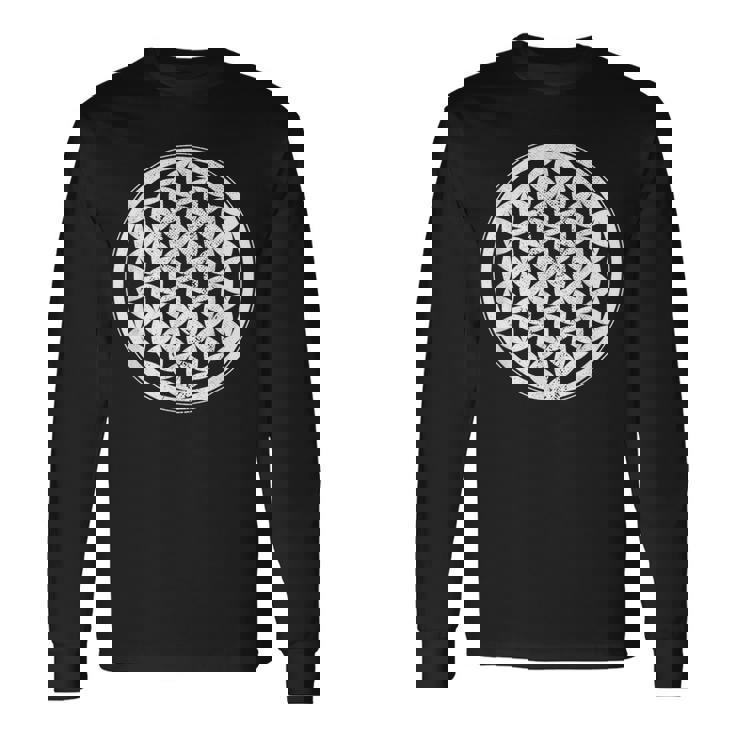 Fiore Dellaita Geometria Sacra Spirituale Meditazione Maglietta a maniche lunghe