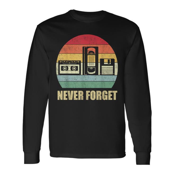 Never Forget Audio Cassette 70S 80S 90S Langarmshirts Geschenkideen