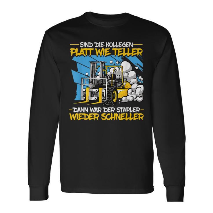 Forklift Kollegen Platt Wie Teller Colleagues Langarmshirts Geschenkideen