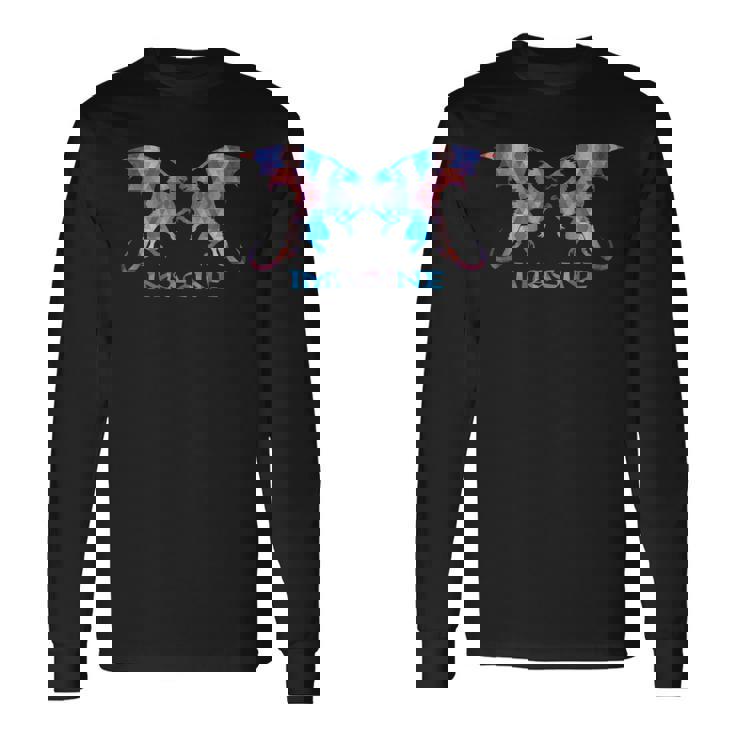 Fractal Fantasy Dragons Imagine Maglietta a maniche lunghe