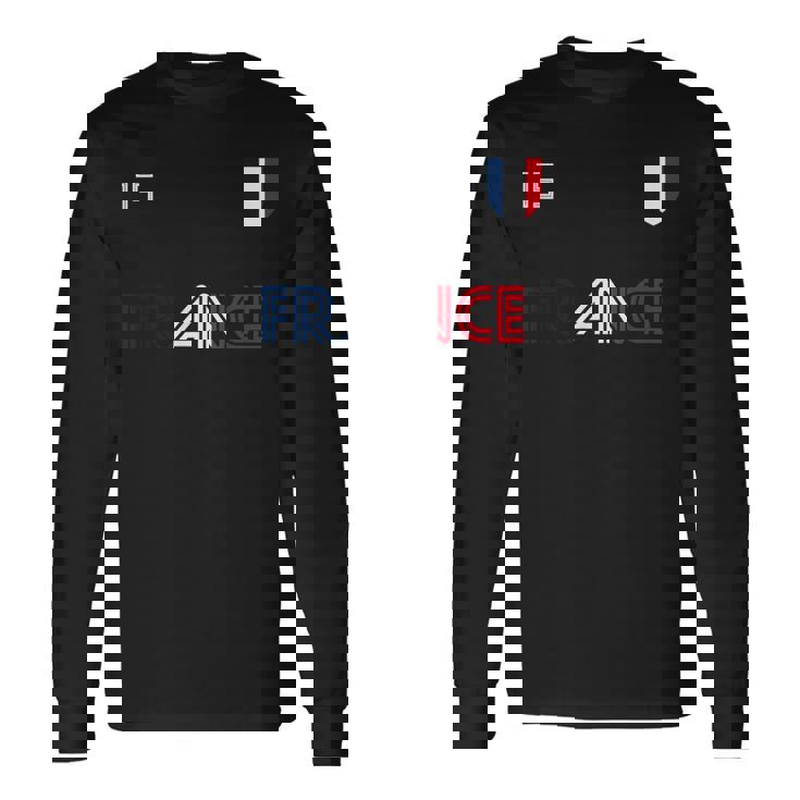 Francia Retro Fútbol Bandera Francesa Camiseta de manga larga