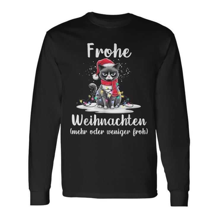 Frohe Weihnachten Grimmige Katzen Mehr Oder Weniger Froh Langarmshirts Geschenkideen