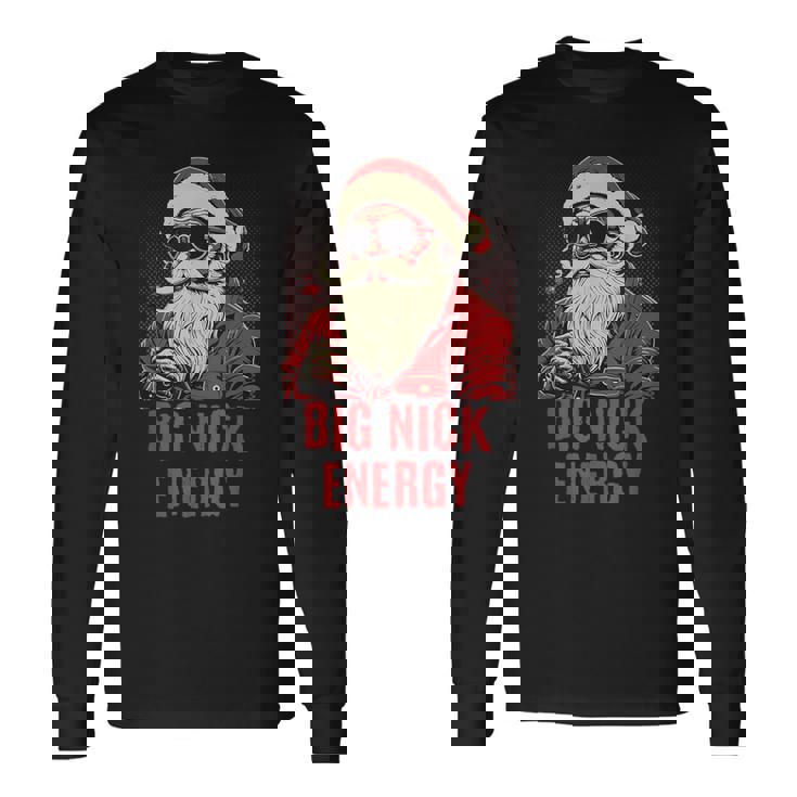 Big Nick Santa Energy Retro Christmas Santa Claus Xmas Long Sleeve T-Shirt