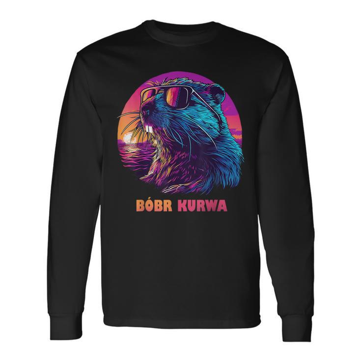 Polish Beaver Meme Bober Bóbr Kurwa Langarmshirts Geschenkideen