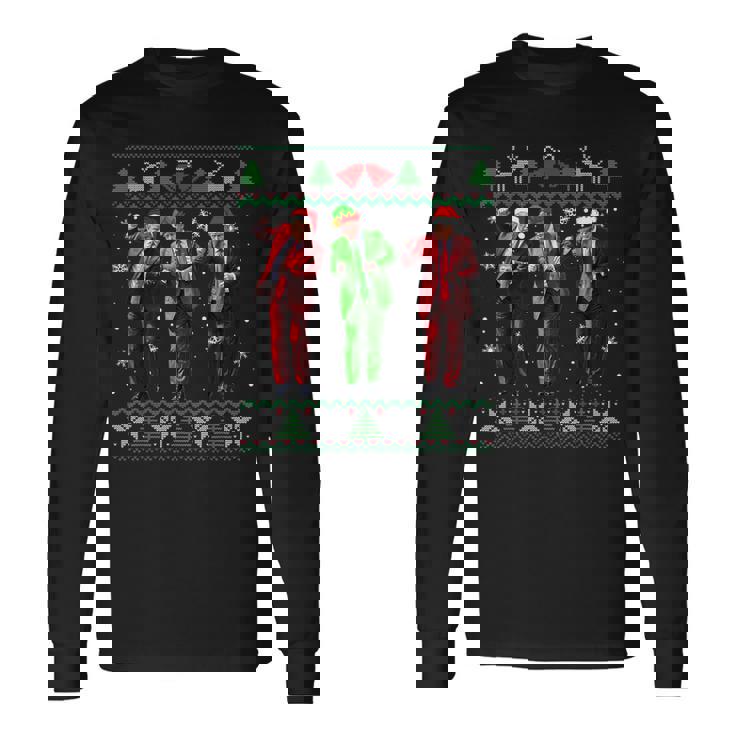 Trump Dance Elf Santa Christmas Ugly Sweater Xmas Long Sleeve T-Shirt