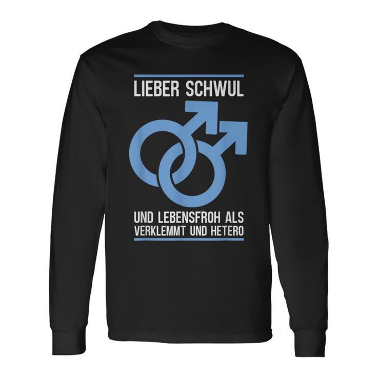 Gay Lieber Schwul Und Lebensfroh Alserlemmund Hetero Langarmshirts Geschenkideen