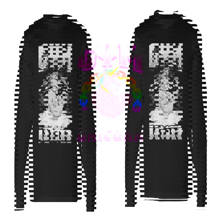 Gay Muscle Unicorn Gay Gym Entrenamiento Camiseta de manga larga