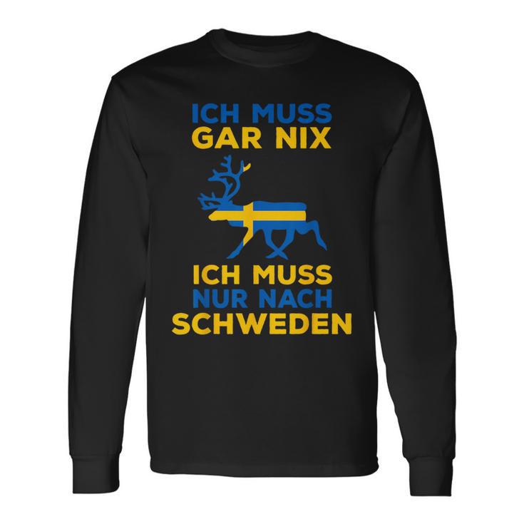 Ich Muss Nur Nach Sweden Scandinavia Nordlicht Langarmshirts Geschenkideen