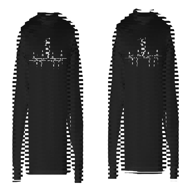 Graphic Golf Heartbeat Retro Styles Golf Lovers Outfits Long Sleeve T-Shirt