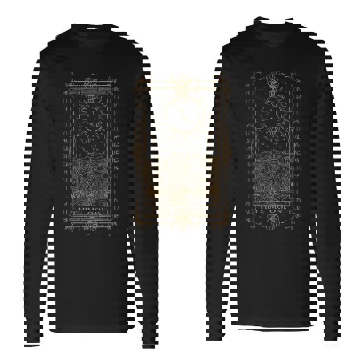 Goth Clothing Tarocchi Card The Moon Witchy Occultestiti Maglietta a maniche lunghe