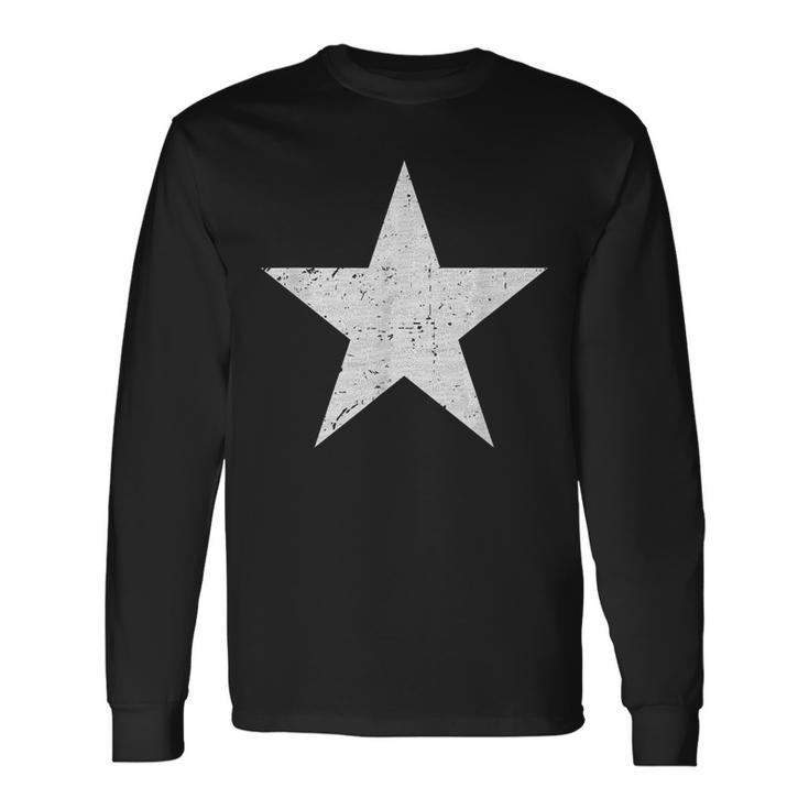 Gráfico De Estrella Blanca Grande Estrella De Estilo Retrointage Camiseta de manga larga