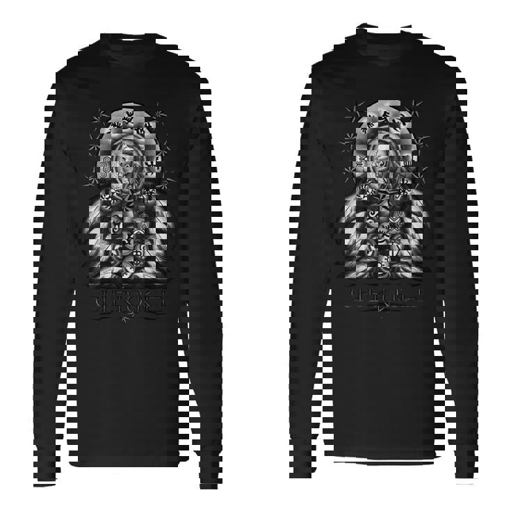 Guerrier Indien Amérindien Cherokee Attrape-Rêves T-shirt à manches longues Idées cadeaux