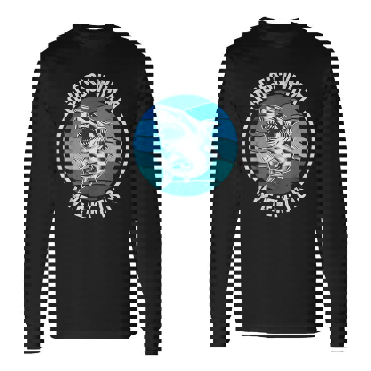 Guess What Week It Is Shark Joke Retro Vintage Ocean Long Sleeve T-Shirt Gifts ideas