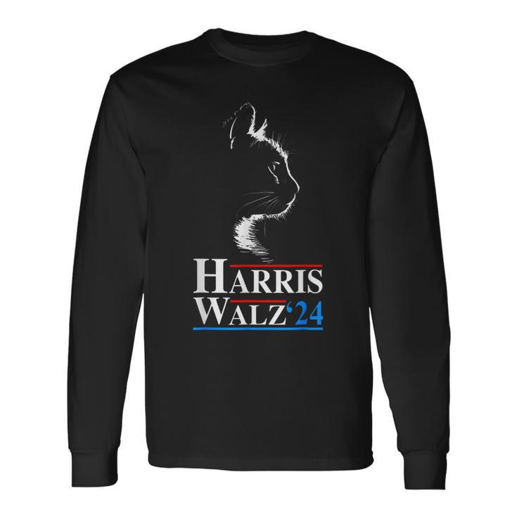 Harris Waltz 2024 Wahl Kamala Harris Tim Waltz 2024 Langarmshirts Geschenkideen