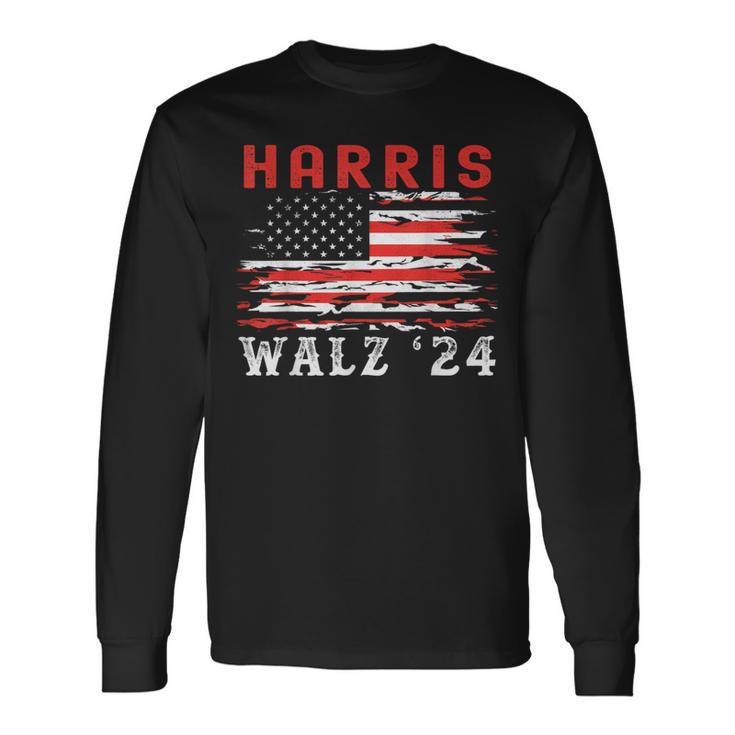 Harris Walz 2024 For President Kamala Harrisp Tim Waltz Langarmshirts Geschenkideen